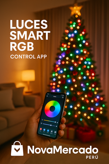 Luces Smart de Navidad RGB/RGBIC – App + Música + Efectos (Árbol y Decoración)