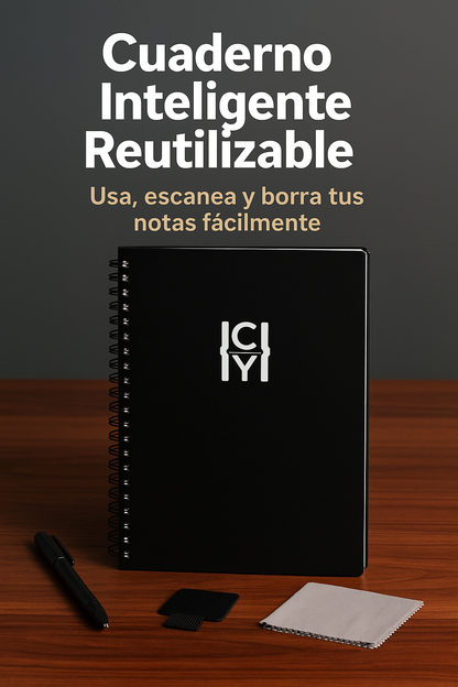 Cuaderno Inteligente Reutilizable A4 (Smart Notebook) | 20 Hojas Borrables con Bolígrafo FriXion y Escaneo a la Nube