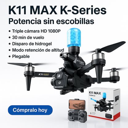 Dron K11 Max K-Series - 4 Cámaras 1080P, 30 min de Vuelo, Hidrogel