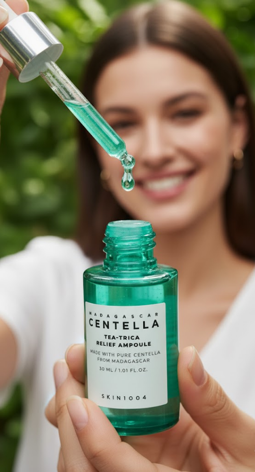 SKIN1004 Tea-Trica Relief Ampoule 30 ml — Centella 55 % + Tea Tree (No comedogénico, piel acnéica y sensible)