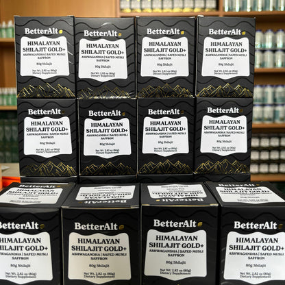 BetterAlt Himalayan Shilajit Gold+ 80 g — Energía y Enfoque Natural con Ashwagandha & Azafrán
