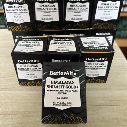 BetterAlt Himalayan Shilajit Gold+ 80 g — Energía y Enfoque Natural con Ashwagandha & Azafrán