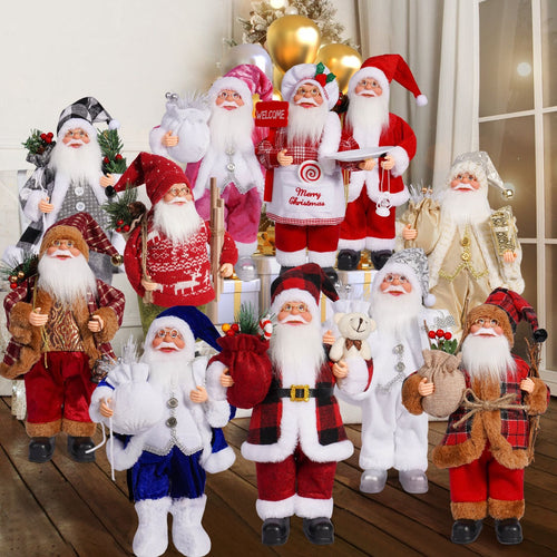 Papá Noel Vestido 30 cm Decorativo – Clásico Navideño Elegante para Hogar y Negocio