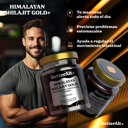 BetterAlt Himalayan Shilajit Gold+ 80 g — Energía y Enfoque Natural con Ashwagandha & Azafrán